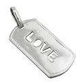 Vedhæng 32x16mm LOVE Rhodium belagt sølv 925