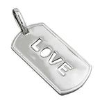 Vedhæng 32x16mm LOVE Rhodium belagt sølv 925