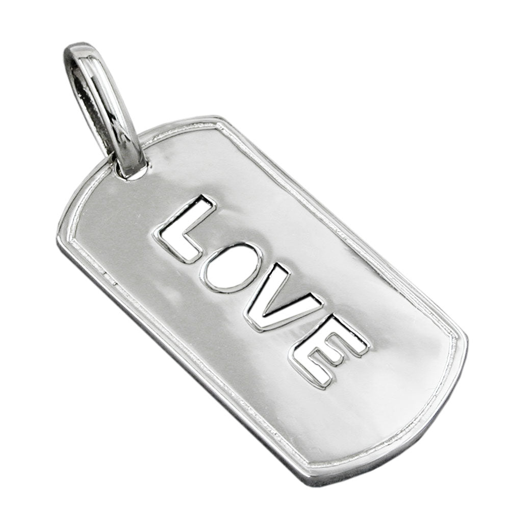 Vedhæng 32x16mm LOVE Rhodium belagt sølv 925