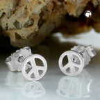Ørestikker 4,5mm Peace/Friedens-Symbol Sølv 925