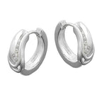 Ramme 14x6mm hængsel med zirkoniamatte blank sølv 925