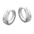 Ramme 14x6mm hængsel med zirkoniamatte blank sølv 925
