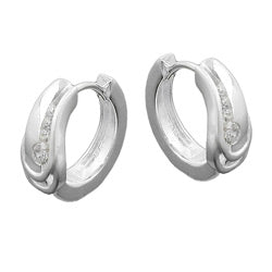 Ramme 14x6mm hængsel med zirkoniamatte blank sølv 925