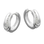 Ramme 14x6mm hængsel med zirkoniamatte blank sølv 925