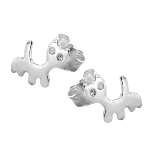 Ørestikker 6x6,5mm Cat Shiny Silver 925