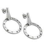 Ørestikker 30x20mm zirkonia frostet rhodiumbelagt sølv 925