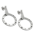 Ørestikker 30x20mm zirkonia frostet rhodiumbelagt sølv 925