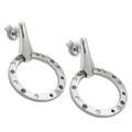 Ørestikker 30x20mm zirkonia frostet rhodiumbelagt sølv 925