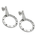 Ørestikker 30x20mm zirkonia frostet rhodiumbelagt sølv 925