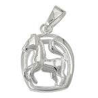 Vedhæng 16x12mm hest i hestesko blank sølv 925
