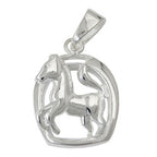 Vedhæng 16x12mm hest i hestesko blank sølv 925