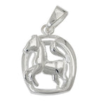 Vedhæng 16x12mm hest i hestesko blank sølv 925