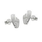 Ørestikkerørering 10x6mm stribet med zirkoniaer matte-skinnende sølv 925