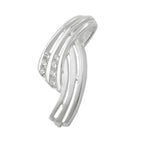 Vedhæng 19x8mm stribet med zirkoniamatte skinnende sølv 925