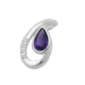 Vedhæng 18x10mm Amethyst med 4 Zirconiaer Shiny Silver 925