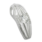 Vedhæng 21x8mm stribet med zirkoniaer Shiny Silver 925