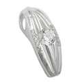 Vedhæng 21x8mm stribet med zirkoniaer Shiny Silver 925