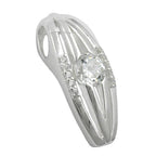 Vedhæng 21x8mm stribet med zirkoniaer Shiny Silver 925