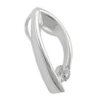 Pendler 18,5x8mm oval med zirkonia skinnende sølv 925