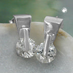 Ørestik 13x6mm trekant med Cubic Zirconia Sølv 925