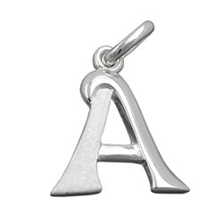 Vedhæng 15x13mm Bogstav En delvist mat skinnende sølv 925