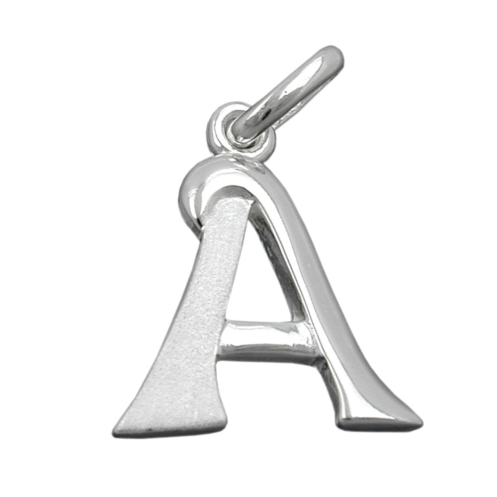 Vedhæng 15x13mm Bogstav En delvist mat skinnende sølv 925