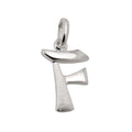 Vedhæng 15x11mm bogstav F Delvist mat Blank sølv 925