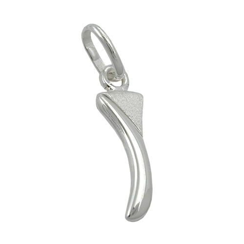 Vedhæng 15x5mm Letter I delvist matet skinnende sølv 925