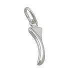 Vedhæng 15x5mm Letter I delvist matet skinnende sølv 925