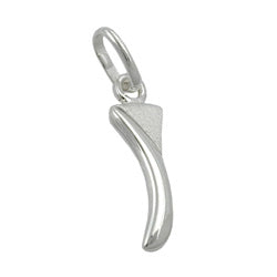 Vedhæng 15x5mm Letter I delvist matet skinnende sølv 925