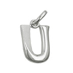 Pendler 15x9mm Letter U delvist mat blank sølv 925