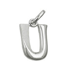 Pendler 15x9mm Letter U delvist mat blank sølv 925