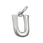 Pendler 15x9mm Letter U delvist mat blank sølv 925
