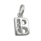 Vedhæng 8x7mm bogstav B Skinnende med kubisk zirkonia Sølv 925