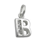 Vedhæng 8x7mm bogstav B Skinnende med kubisk zirkonia Sølv 925