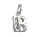 Vedhæng 8x7mm bogstav B Skinnende med kubisk zirkonia Sølv 925