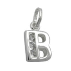 Vedhæng 8x7mm bogstav B Skinnende med kubisk zirkonia Sølv 925
