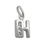Vedhæng 8x7mm bogstav hængende skinnende med kubiske zirkonier sølv 925