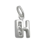 Vedhæng 8x7mm bogstav hængende skinnende med kubiske zirkonier sølv 925