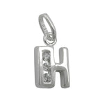Vedhæng 8x7mm bogstav hængende skinnende med kubiske zirkonier sølv 925