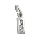 Vedhæng 8x3mm Letter I skinnende med zirkoniaer sølv 925