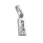 Vedhæng 8x3mm Letter I skinnende med zirkoniaer sølv 925