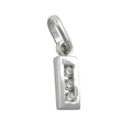Vedhæng 8x3mm Letter I skinnende med zirkoniaer sølv 925