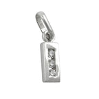 Vedhæng 8x3mm Letter I skinnende med zirkoniaer sølv 925