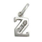 Vedhæng 8x7mm bogstav Z Skinnende med kubisk zirkonia sølv 925