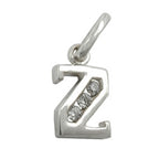 Vedhæng 8x7mm bogstav Z Skinnende med kubisk zirkonia sølv 925