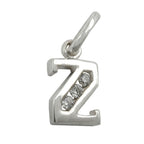 Vedhæng 8x7mm bogstav Z Skinnende med kubisk zirkonia sølv 925