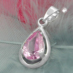 Vedhæng 14x8mm Drop Cubic Zirconia Pink Sølv 925