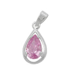 Vedhæng 14x8mm Drop Cubic Zirconia Pink Sølv 925