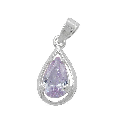 Pendelhæng 14x8mm Cubic zirkonia Lavendel Sølv 925